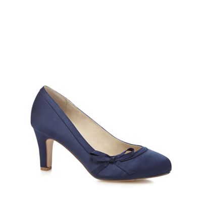Navy bow detail wide fit court shoes